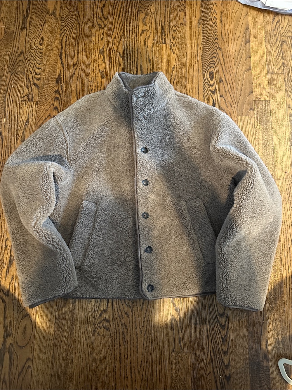 Zara Men's Taupe-Like Sherpa Button Jacket